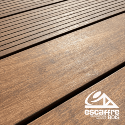 lame terrasse BAMBOU - 20 x 137 mm D - longueur 1.85 ml - teinte MARRON AMBRE